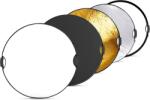 NEEWER Reflector de lumină NEEWER 32"/80cm cu mâner cu filet de 3/8", difuzor de lumină cu disc pliabil 5 în 1 translucid/argintiu/auriu/alb/negru pentru iluminat foto, iluminat exterior, RF-80II (RF-80II)