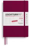 Leuchtturm1917 372557 Calendar săptămânal mediu (A5) 2026, 12 luni, copertă moale, roșu port, germană (372557)