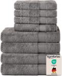 Komfortec Set 8 prosoape Komfortec, 4 prosoape de baie 70x140 cm și 4 prosoape de mâini 50x100 cm, frotir 100% bumbac, pufos și absorbant, gri antracit - 4er-50x100-und-4er-70x140-anthrazit-amz (4er-50x100-und- Prosop