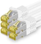 1aTTack. de Cablu de rețea Cat. 7 7, 5 m alb pachet de 5 cablu Ethernet Cat7 Cablu de rețea LAN cablu brut 10 Gb s SFTP PIMF LSZH set cablu patch cu mufă Rj 45 Cat. 6a - 4251073616193