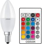 OSRAM STAR+ RGBW LED Lampă cu soclu E14, culori RGB schimbabile prin telecomandă, 5.5W, formă de candelă, înlocuitor pentru bec de 40W, mat, lămpi LED Retrofit RGBW cu telecomandă, set de 4 bucăți - 4058075