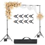 VEVOR Suport de fundal VEVOR Suport de fundal pentru fotografii reglabil (pânză de fundal: 213x300cm), Suport de fundal portabil cu stâlpi, Suport de ecran pentru fotografie de produs în studio de fotografi