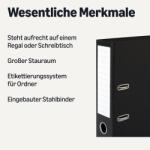 Amazon Basics Materiale de birou și foldere de arhivare Amazon Basics, pachet de 10, dimensiune A4, releve cu 2 inele cu etichete care pot fi scrise, negru - LAF-001-A (LAF-001-A)