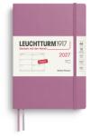 Leuchtturm1917 Calendar săptămânal 2027 mediu (A5) - engleză, trandafir praf, copertă moale, 12 luni - ianuarie-decembrie 2027, 1 săptămână pe pagină dublă, hârtie de 80 g/m2 cu compatibilitate ridicată cu cerneală 