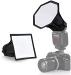 NEEWER Softbox bliț difuzor bliț îmbunătățit NEEWER, pliabil, pachet de 2, (octogon de 5, 9"/15 cm, dreptunghiular 6" x 5") pentru blițuri cu cap rotund Z2 Z1 V1 și compatibil cu blițul Godox Sony Nikon Cano