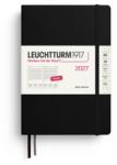 Leuchtturm1917 Calendar zilnic 2027 Medium (A5) - engleză, negru, 145 x 210 mm, ianuarie-decembrie (12 luni), 1 pagină pe zi, grilă orară 7: 00-22: 00, copertă cartonată, hârtie de 80 g/m2 - 400324 (400324)