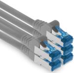 1aTTack. de Patchkabel - 5X 7, 5m Ethernet, Netzwerk, Lan Kabel CAT6a (pentru rețele Gigabit, routere, switch-uri, modemuri cu intrare RJ45 - gri) - 4251073691299