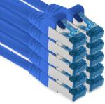 1aTTack. de Patchkabel - 10X 7, 5m Ethernet, rețea, cablu Lan CAT6a (pentru rețele Gigabit, routere, switch-uri, modemuri cu intrare RJ45 - albastru) - 4251073690629