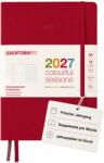 Leuchtturm1917 Calendar săptămânal și caiet cu punct mediu (A5) 2027, anotimpuri colorate roșu, engleză, cartonat, prezentare generală a calendarului 2026/2027/2028, prezentare generală a planificării 01.27-12.28, p
