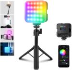 NEEWER Lumină video magnetică RGB pentru cameră, trepied de masă, 3 pantofi reci, control APP CRI97+ 2500-8500K 17 scene 2000mAh reîncărcabilă înregistrare fotografie Iluminare panou LED mic RGB62