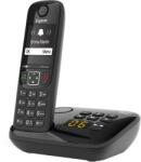 Gigaset AS690A - Telefon DECT fără fir cu robot telefonic - afișaj mare, cu contrast ridicat - profile de sunet reglabile - funcție hands-free - protecție apel, negru [versiunea germană] (AS690A)