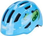 ABUS Cască pentru copii ABUS Smiley 3.0 - Cască de bicicletă cu potrivire adâncă, modele prietenoase pentru copii și spațiu pentru o împletitură - pentru fete și băieți - albastru deschis cu model crocodil