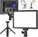 NEEWER Panou de lumină video LED de 9 inchi Lumină moale reglabilă pentru cameră DSLR cu mini trepied Baterie de 4000 mAh Porturi USB tip C 3200K~5600K CRI95+ 600Lux Fotografie Înregistrare video Streaming l