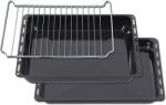 ICQN Set tăvi de copt și grătar ICQN 445 × 375 × 25 & 50 mm, compatibil cu Bauknecht, Indesit, Whirlpool Group & Algor, tăvi de copt emailate și grilă cromată pentru cuptor și aragaz - 445-set-25-50-grillO