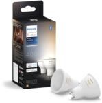 Philips Pachet spot cu LED Philips Hue White Ambiance GU10 de 2 (400lm), lămpi LED reglabile pentru sistemul de iluminat Hue cu lumină albă caldă, control inteligent al luminii prin voce și aplicație - 929003