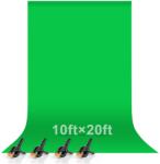 EMART Green Screen 3 x 6M, Chromakey Muslin Green Screen Fotografie de fundal, țesătură de fundal foto verde cu 4 cleme cu arc pentru video, portret, fotografiere - EM-3060M-G (EM-3060M-G)