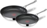 Tefal Set de tigăi Tefal Jamie Oliver Cook's Direct On 24/28 cm, tigaie de inducție, antiaderentă, sigură pentru cuptor, potrivită pentru toate tipurile de plite, mâner nituit, E304S244 (E304S244)