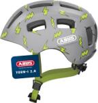 ABUS Casca de bicicleta ABUS Youn-I 2.0 - cu lumina pentru copii, adolescenti si adulti tineri - pentru fete si baieti - gri cu model fulger, marimea S - 63812 (63812)