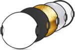 NEEWER Reflector de lumină NEEWER 22"/56 cm cu mâner cu filet de 3/8", difuzor de lumină cu disc pliabil 5 în 1 translucid/argintiu/auriu/alb/negru pentru iluminat foto, iluminat exterior, RF-56II