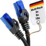KabelDirekt Cablu de rețea KabelDirekt - Transmite viteza maximă de fibră optică germană - Rețea, cablu Ethernet, LAN și cablu patch - 5x 15m - În 0, 25-30m - Rețea Gigabit, router/modem, RJ45 (negru) - 622