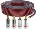 PureLink Cablu difuzor PureLink OFC 2x2, 50mm2 (0, 20mm), 10, 0m, negru cu caracteristică roșie, set cu 4 mufe banane - SE-SP062-010-B04 (SE-SP062-010-B04)