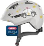 ABUS Cască pentru copii ABUS Smiley 3.0 - cască de bicicletă cu o potrivire adâncă, design prietenos pentru copii și spațiu pentru o împletitură - pentru fete și băieți - gri cu model de mașină, mărimea S 