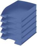 Leitz Tavă pentru documente Leitz A4, set de 5, compartimente de depozitare stivuibile, Blue Angel, gamă reciclabilă, albastru, 52275030 (52275030)