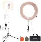 NEEWER Lumină inel mare gonflabilă de 14 inchi cu suport trepied/suport pentru telefon mobil/comandă de la distanță, lumină video LED portabilă 35W 2900-6500K 2400Lux CRI95+ pentru selfie-uri în flux video M
