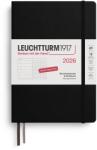 Leuchtturm1917 372519 Calendar și caiet săptămânal punctat mediu (A5) 2026, 12 luni, negru, germană (372519)