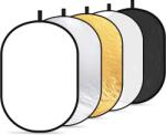 NEEWER Reflector 5 în 1 31"x47"/80x120cm Reflector de lumină pentru fotografie, multidisc portabil pliabil cu geantă - Difuzor translucid, argintiu, auriu, negru, alb pentru studio și iluminat în aer liber -