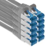 1aTTack. de Cablu Patch - 10X 7, 5m Ethernet, Rețea, Cablu Lan CAT6a (pentru rețele Gigabit, Router, Switch, Modemuri cu intrare RJ45 - gri) - 4251073691206