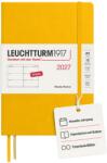 Leuchtturm1917 Calendar săptămânal 2027 Mediu (A5) - Engleză, Floarea-soarelui, Hardcover, 145 x 210 mm, 12 luni - ianuarie-decembrie 2027, 1 săptămână pe pagină dublă, hârtie de 80 g/m2 cu compatibilitate ridicată 