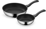 WMF Devil set de tigăi cu inducție, 2 piese - tigăi de 20, 28 cm - set de tigăi din oțel inoxidabil Cromargan, antiaderent, cu înveliș, lavabil în mașina de spălat vase, compatibil cu cuptorul, rezistent 