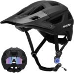 Favoto Casca de ciclism de munte Favoto cu vârf ușoară - Cască MTB cu tehnologie dublă Inmould pentru femei Bărbați Cască de ciclism de drum negru mat L (59-61 cm) Lungime reglabilă - B025 (B025)
