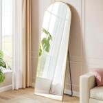 SONGMICS Oglindă de perete/verticală 160x50cm, oglindă curbată cu picioare, cadru din aliaj de aluminiu, sticlă securizată, pentru dormitor, sufragerie, garderobă, auriu pal LFM031A01 - ULFM031A01 (ULFM031A01)