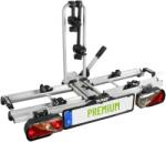 EUFAB 12011LAS PREMIUM suport de biciclete, potrivit pentru biciclete electrice, complet pre-asamblat, protectie antifurt, pentru 2 biciclete, pentru cupla remorca, negru, gri (12011LAS)