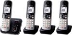 Panasonic Telefon fără fir Panasonic KX-TG6864GB cu 4 terminale mobile și secretar telefonic (până la 1.000 de numere de telefon blocate, dimensiune clară a fontului, receptor puternic, handsfree full-duplex) n