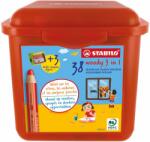 STABILO - creion colorat, acuarelă și creion cu ceară - lemnos 3 în 1 - F54456 (F54456)