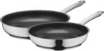 Silit Set de tigăi de inducție Silit Calabria, 2 piese, 2 tigăi de prăjire 24, 28 cm, oțel inoxidabil lustruit, înveliș antiaderent, rezistent la cuptor, mâner cu reducere a căldurii, margine largă de turna