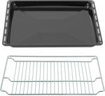 ICQN Set grilaj tavi de copt ICQN 46, 5 × 37 × 3 cm, compatibil cu Siemens, Bosch, Beko, Constructa, Neff & Amica, tavi emailate pentru cuptoare si aragaz - icqn-bsh-30-ot001-set (icqn-bsh-30-ot001-set)