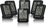 Bresser Set 6 termoigrometre Bresser - termometru digital de camera pentru verificarea umiditatii interioare, potrivit pentru frigidere, montaj pe perete si magnet, prevenirea mucegaiului - indicator smiley, 