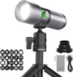 NEEWER Lanternă NEEWER BASICS RGB pentru fotografie cu trepied de masă/4 culori/20 filtre Gobo/7500mAh 10W 6300K CRI 95+ Lanternă portabilă LED, reflector Lumină ambientală pentru apus de soare, lumină de st