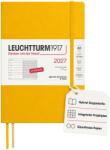 Leuchtturm1917 calendar săptămânal 2027 mediu (A5) cu caiet, cu linii - planificator de întâlniri francez, floarea soarelui, copertă moale, ianuarie-decembrie 2027, prezentare săptămânală în stânga + pagina de note 