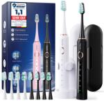 YTEATH PRO 2 bucăți periuță de dinți electrică sonică pentru adulți și copii - Periuță electrică cu 8 capete de perie (2 tipuri) și 5 moduri. 90 de zile autonomie a bateriei, cronometru inteligent de 2 minute, e Periuta de dinti electrica