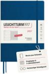 Leuchtturm1917 Calendar săptămânal 2027 Compoziție (B5) cu caiet - Jurnal german, Indigo, ianuarie-decembrie 2027, Prezentare generală săptămânală în stânga + Pagina de note în dreapta - 400044 (400044)