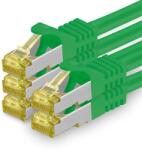 1aTTack. de Cablu de rețea Cat. 7 5m verde Pachet de 5 Cablu Ethernet Cat7 Cablu LAN de rețea Cablu brut 10 Gb s SFTP PIMF LSZH Set Cablu de corecție cu mufă Rj 45 Cat. 6a - 4251073616131