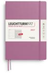 Leuchtturm1917 calendar săptămânal 2027 Compoziție (B5) cu caiet, cu linii - planificator de întâlniri în engleză, Dusty Rose, copertă cartonată, 178 x 254 mm, ianuarie-decembrie 2027, prezentare săptămânală în stân