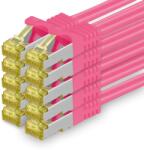1aTTack. de Cablu de rețea Cat. 7 2m magenta 10 buc. Cablu Ethernet Cat7 Rețea Cablu LAN cablu brut 10 Gb s SFTP PIMF LSZH set cablu patch cu mufă Rj 45 Cat. 6a - 4251073616940
