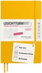 Leuchtturm1917 Calendar zilnic 2027 punctat mediu (A5) - germană, floarea soarelui, 145 x 210 mm, ianuarie-decembrie (12 luni), 1 pagină pe zi, grilă orară 7: 00-22: 00, copertă cartonată, hârtie de 80 g/m2 - 400168