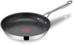 Tefal Tigaie Tefal Jamie Oliver Cook's Direct On 24 cm, tigaie inducție, înveliș antiaderent, semnal termic la temperatura ideală de prăjire, sigură pentru cuptor, tigaie din inox, mâner nituit, E3040444 (E